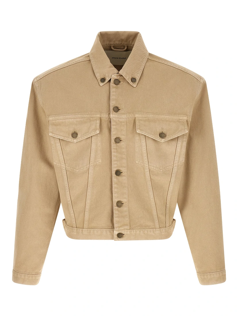 Beige Cotton Denim Jacket