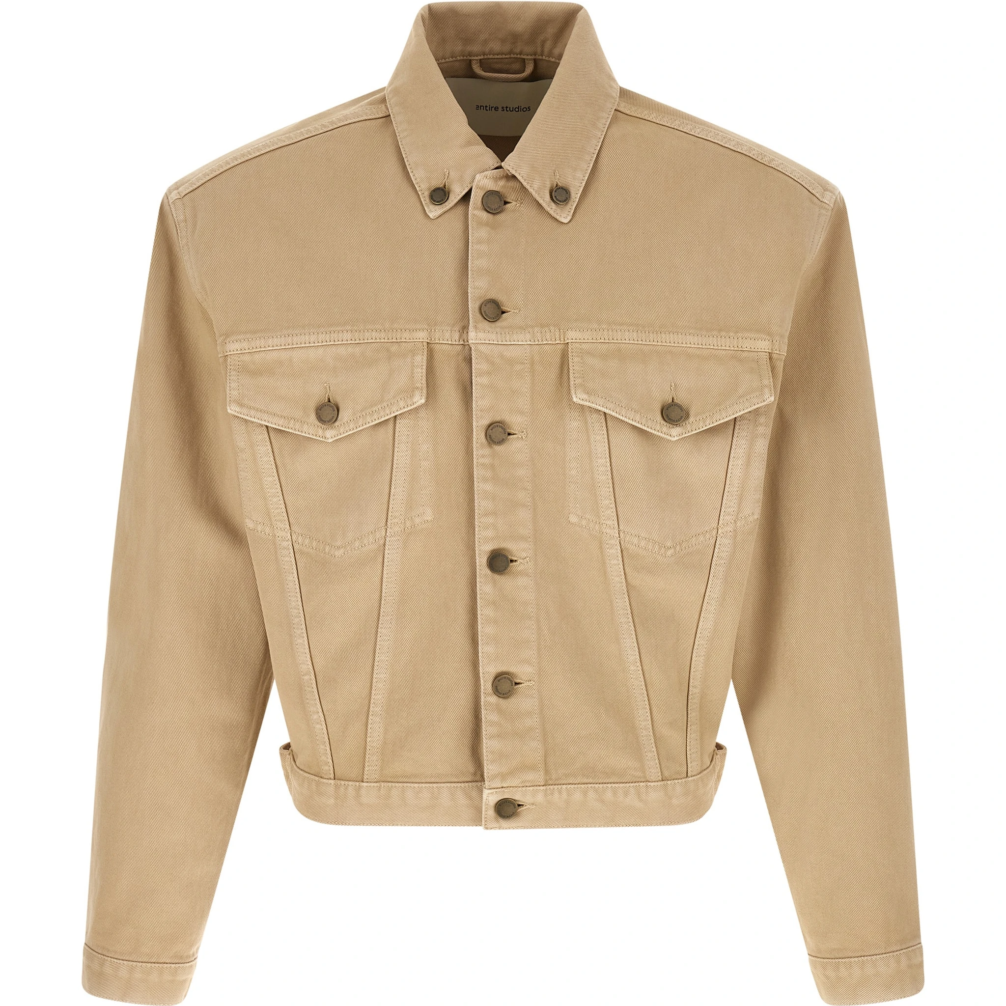 Beige Cotton Denim Jacket