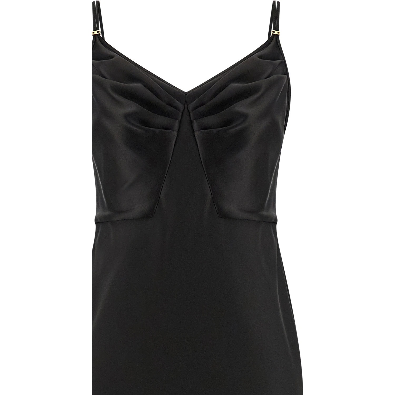 Black Polyester Long Dress
