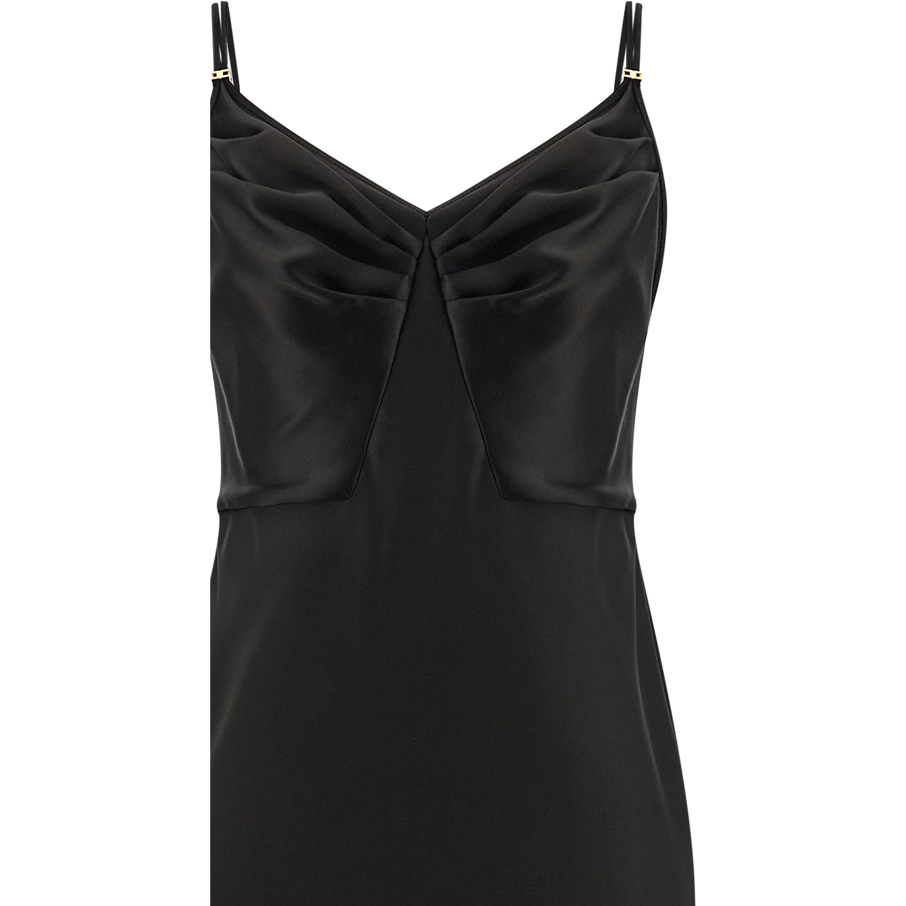 Black Polyester Long Dress