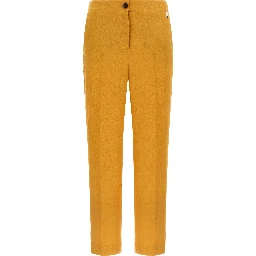 Orange Linen Casual Pants
