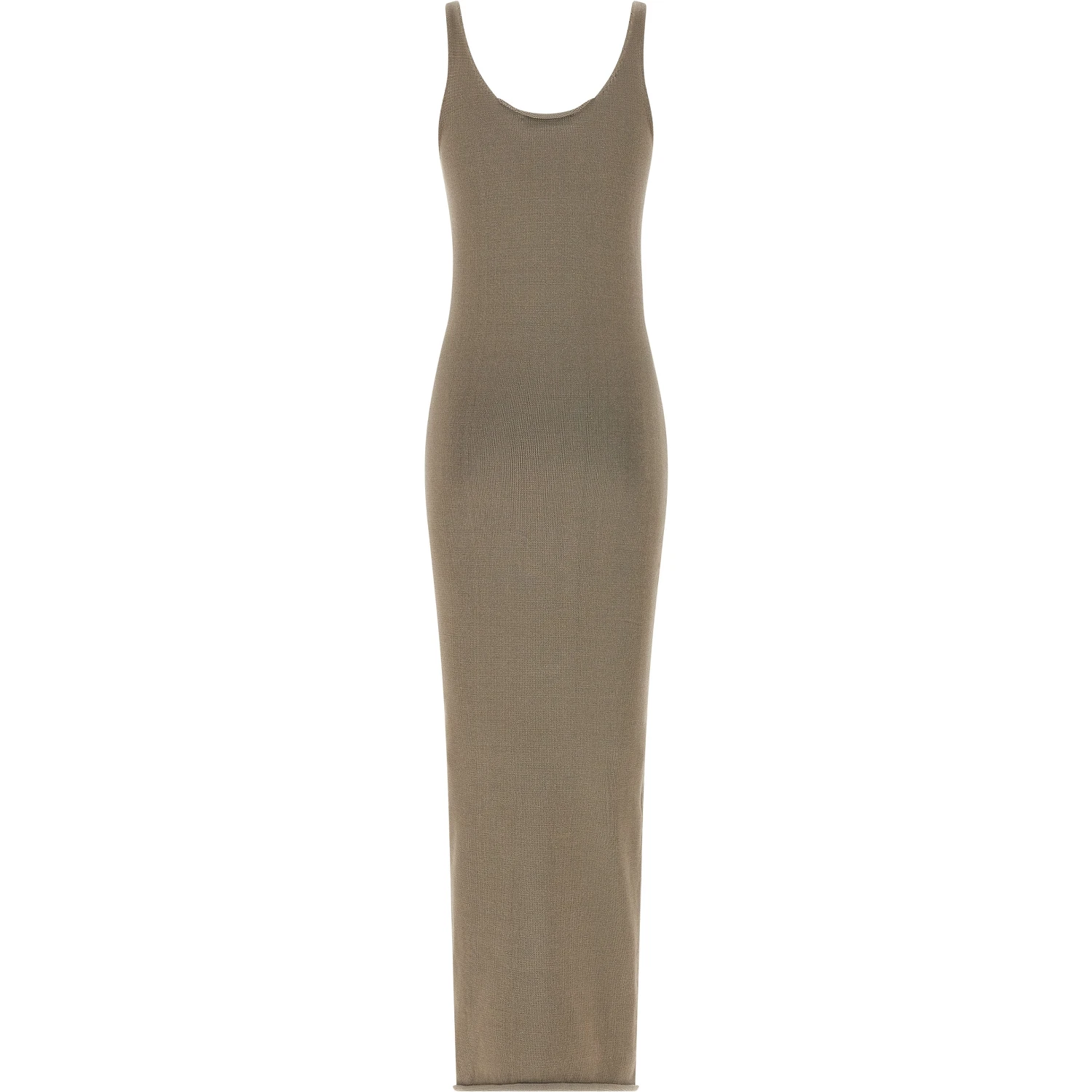 Beige Cotton Midi Dress