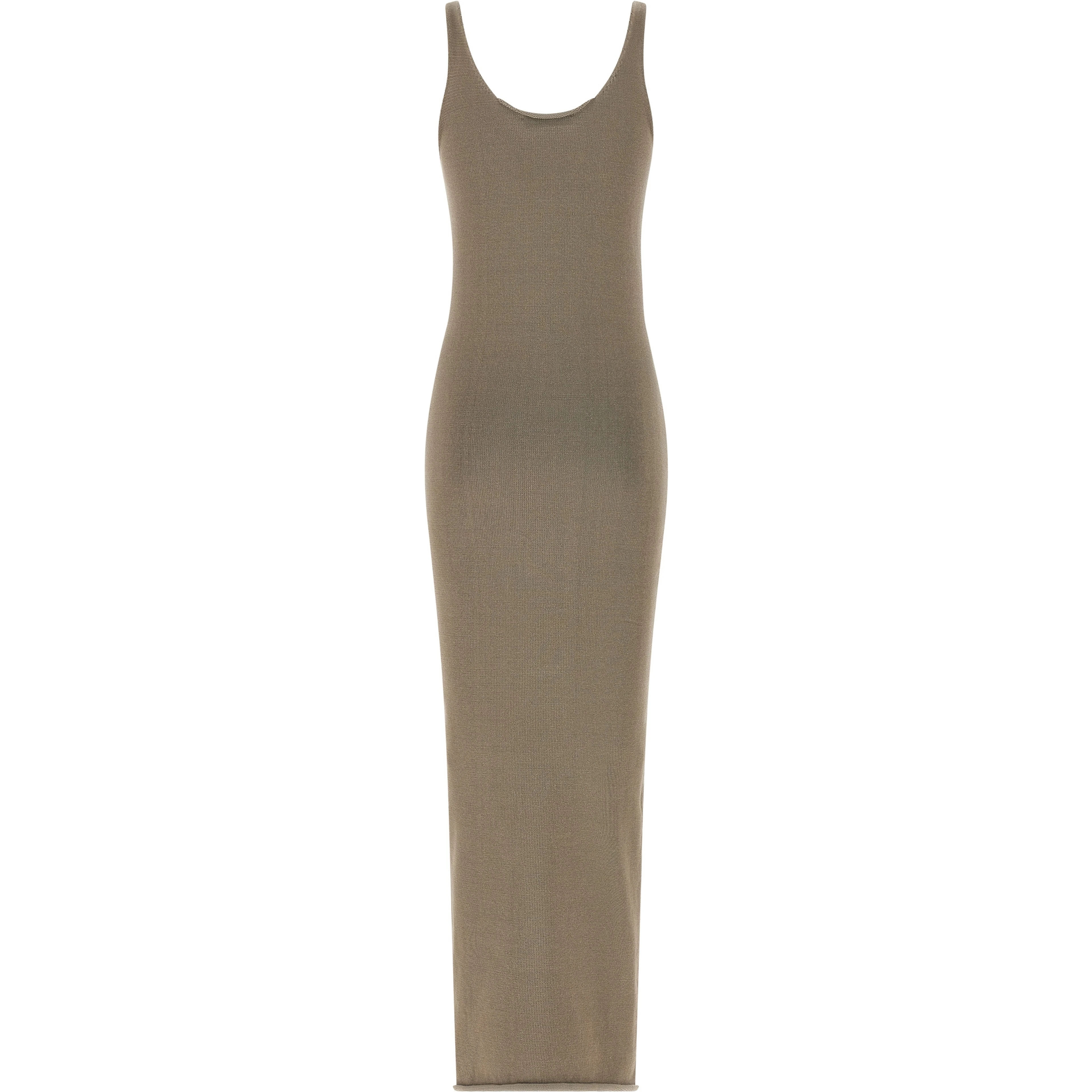 Beige Cotton Midi Dress
