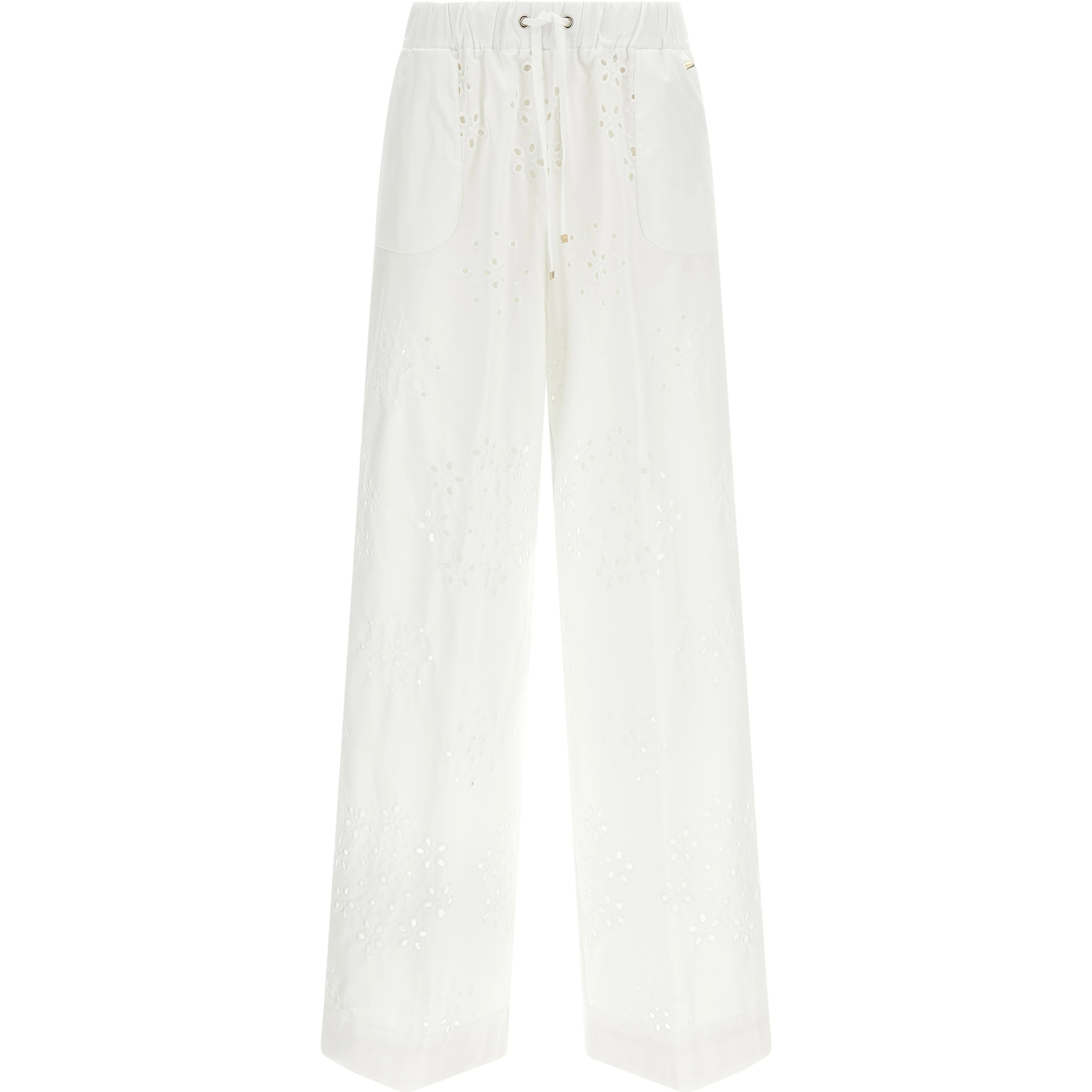 White Cotton Casual Pants