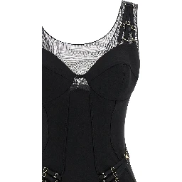 Black Polyamide Midi Dress
