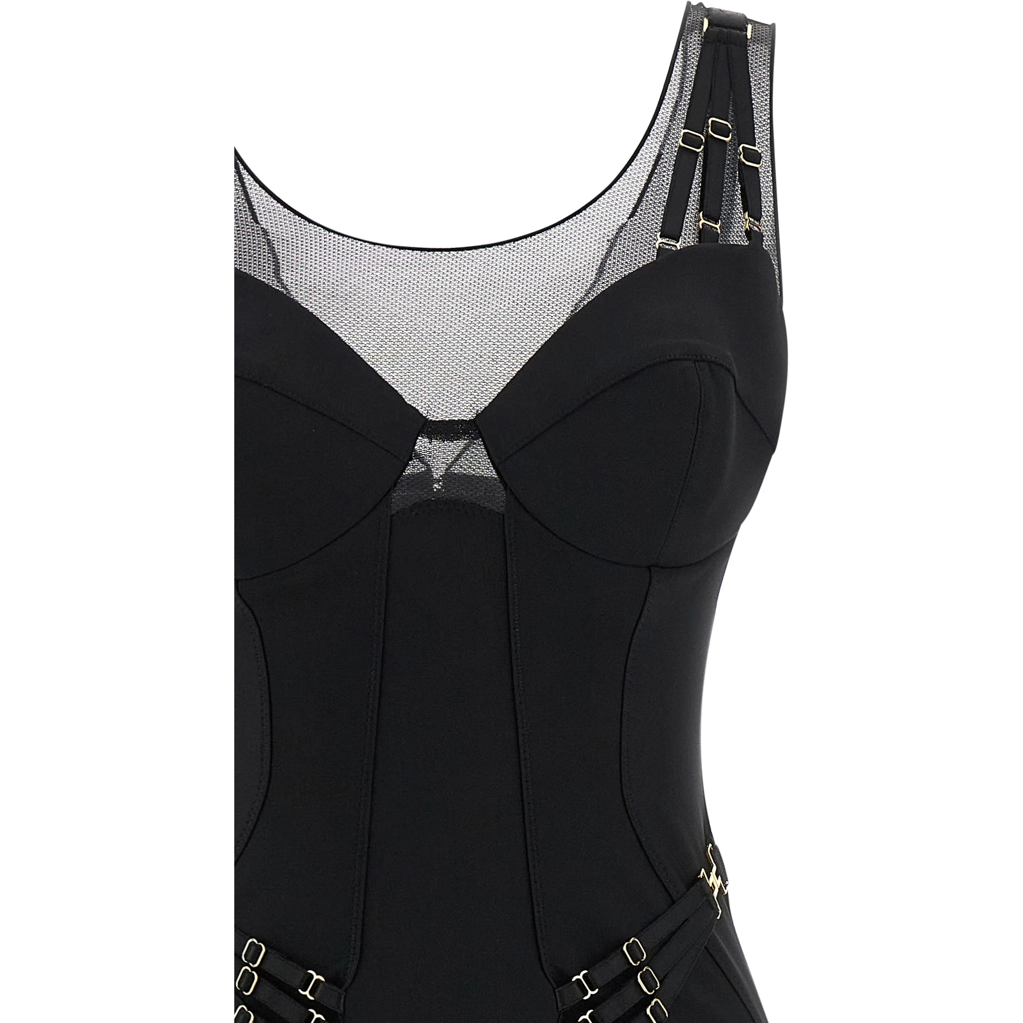 Black Polyamide Midi Dress