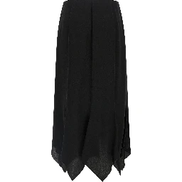 Black Silk Midi Skirt