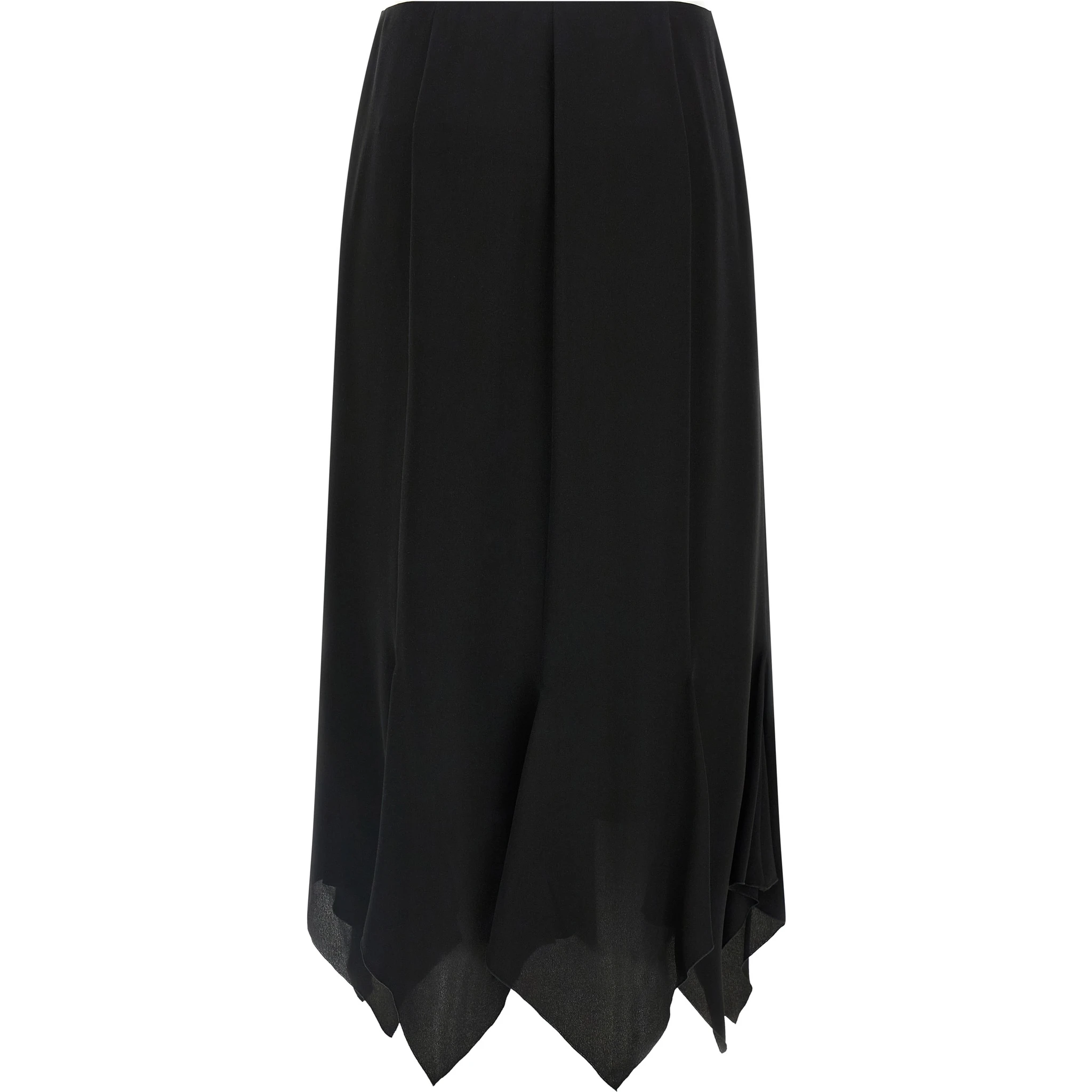 Black Silk Midi Skirt
