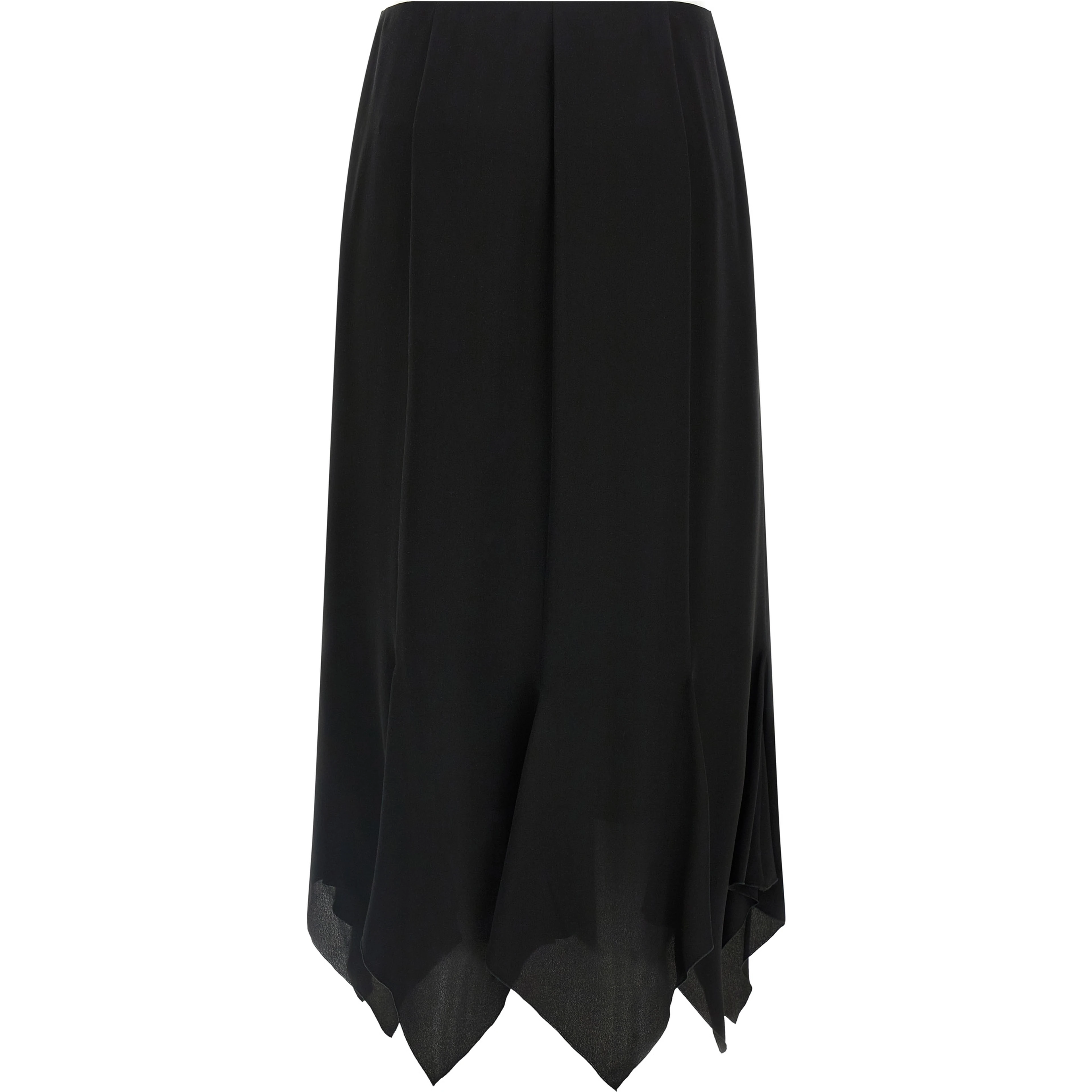 Black Silk Midi Skirt
