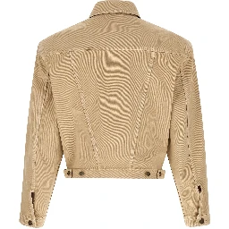 Beige Cotton Denim Jacket