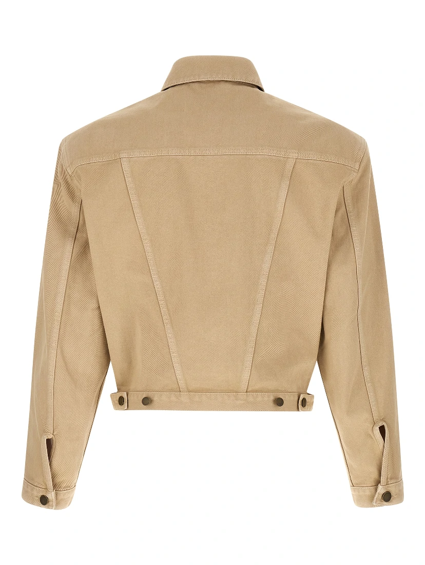 Beige Cotton Denim Jacket