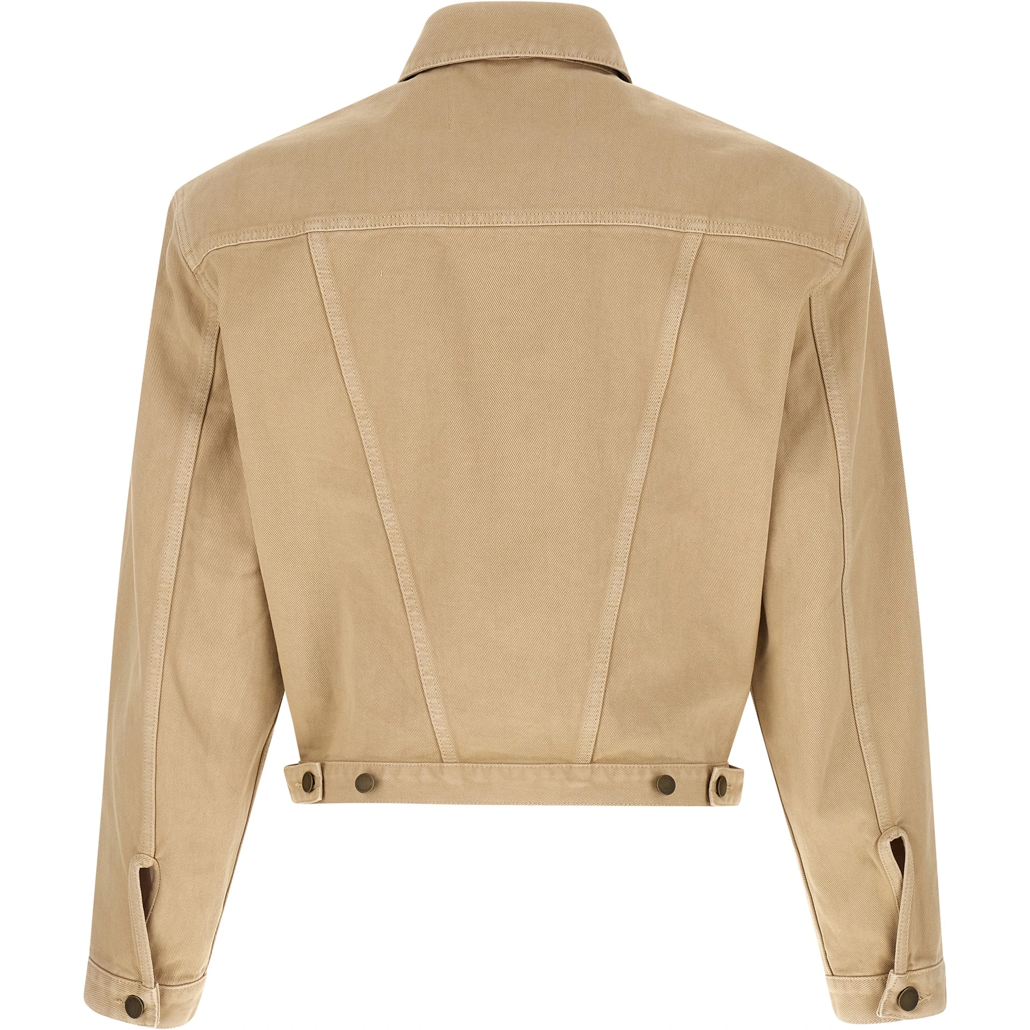 Beige Cotton Denim Jacket