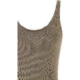 Beige Cotton Midi Dress