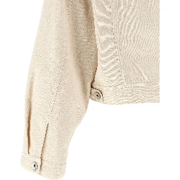 Beige Cotton Denim Jacket