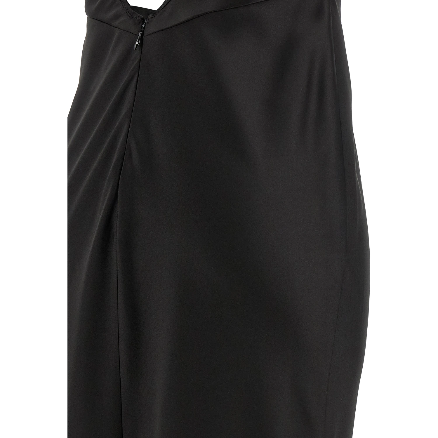 Black Polyester Long Dress