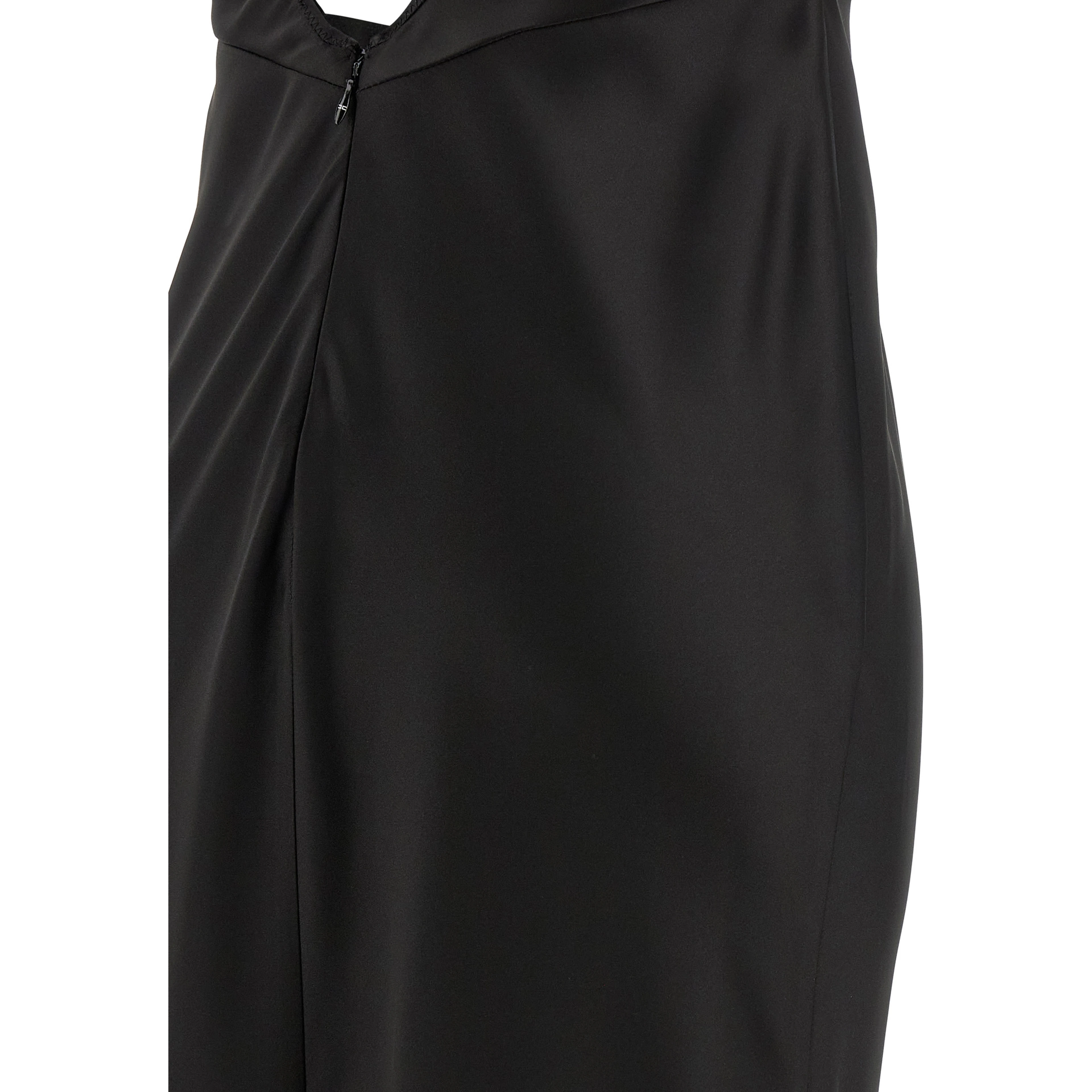 Black Polyester Long Dress