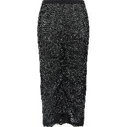 Black Viscose Midi Skirt