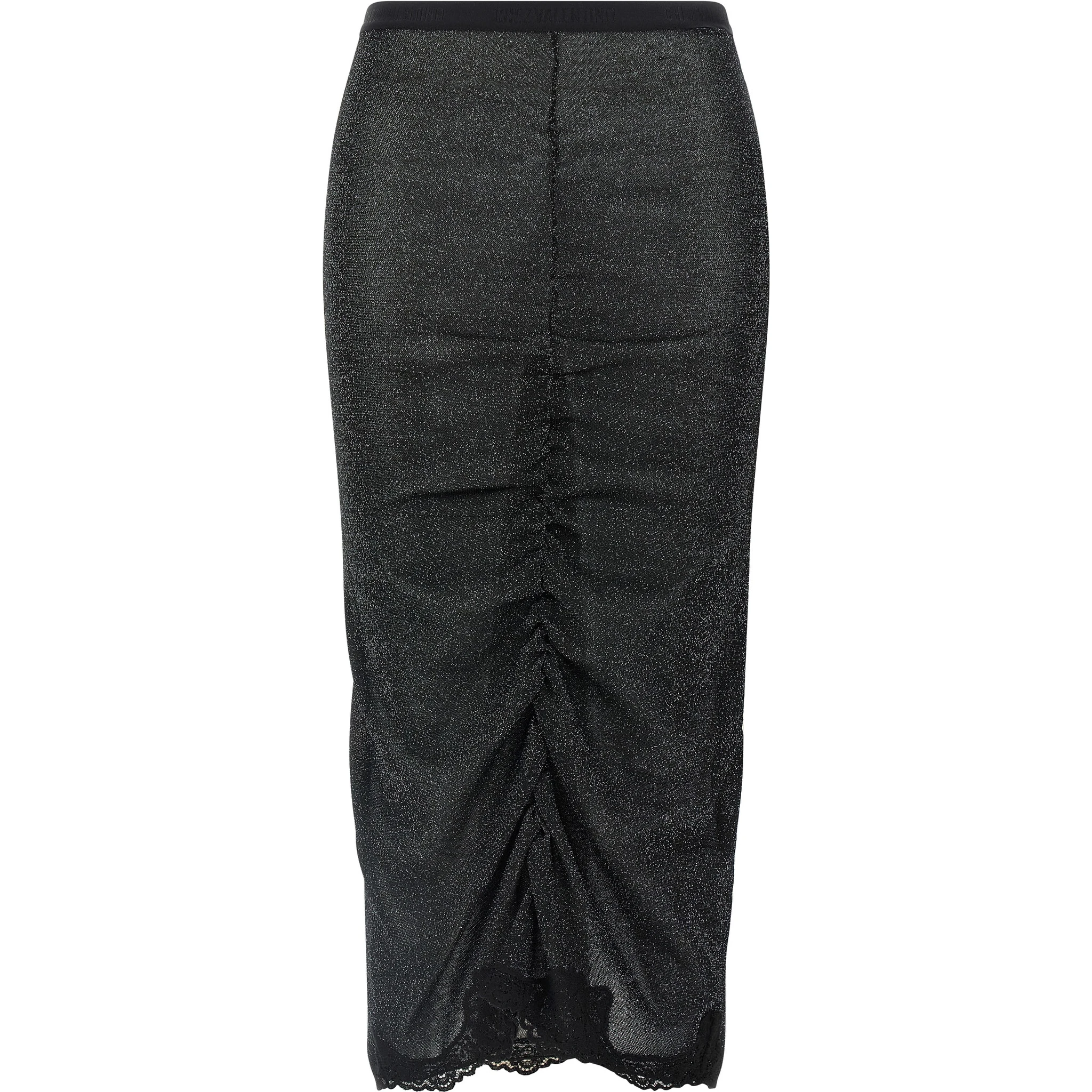 Black Viscose Midi Skirt