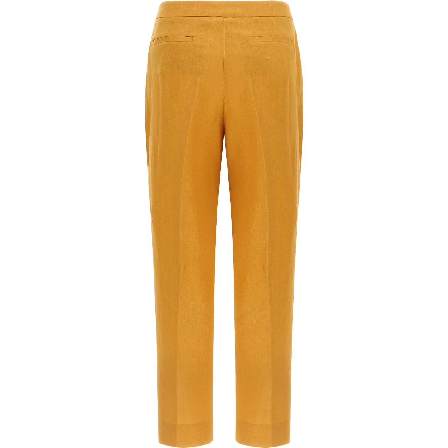 Orange Linen Casual Pants