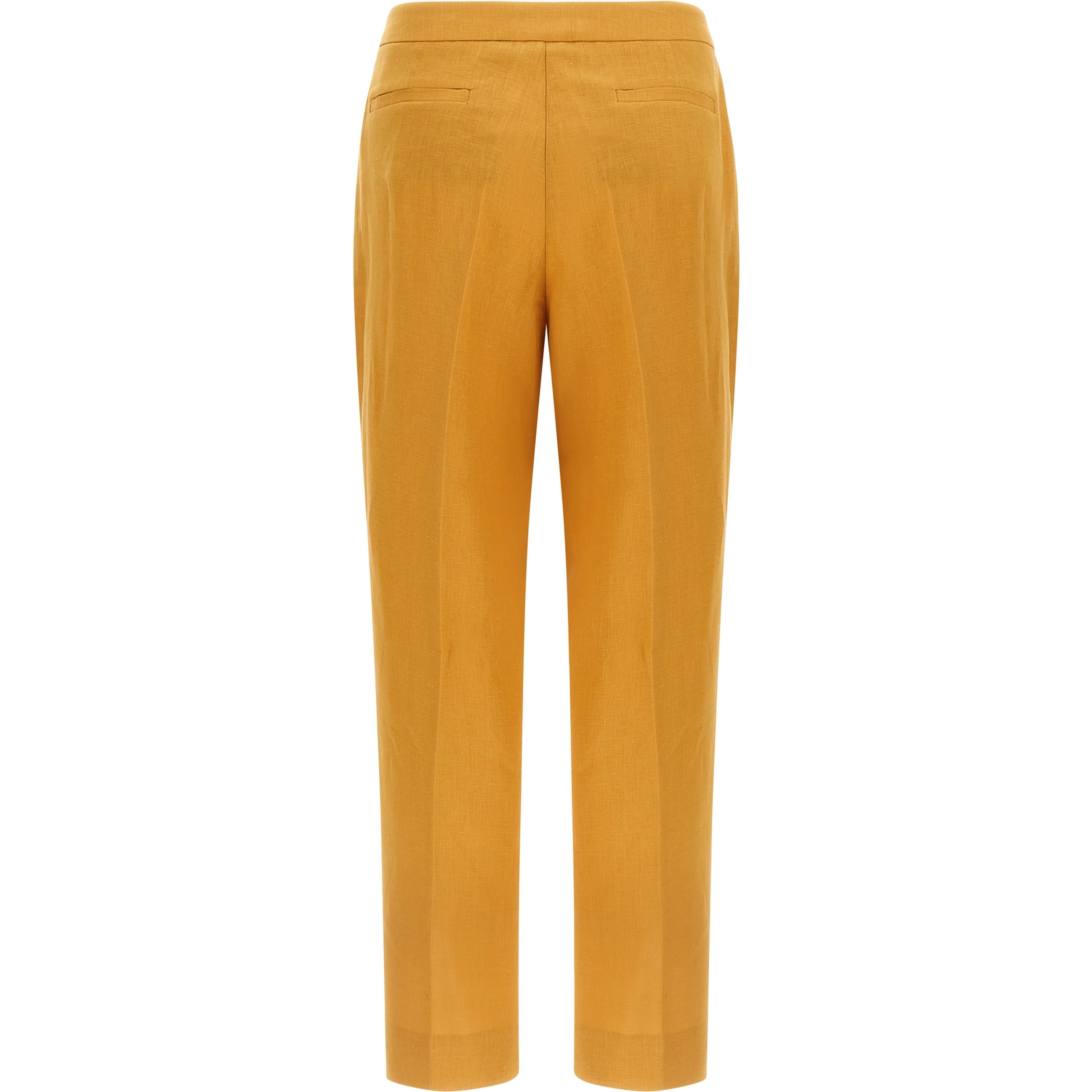 Orange Linen Casual Pants