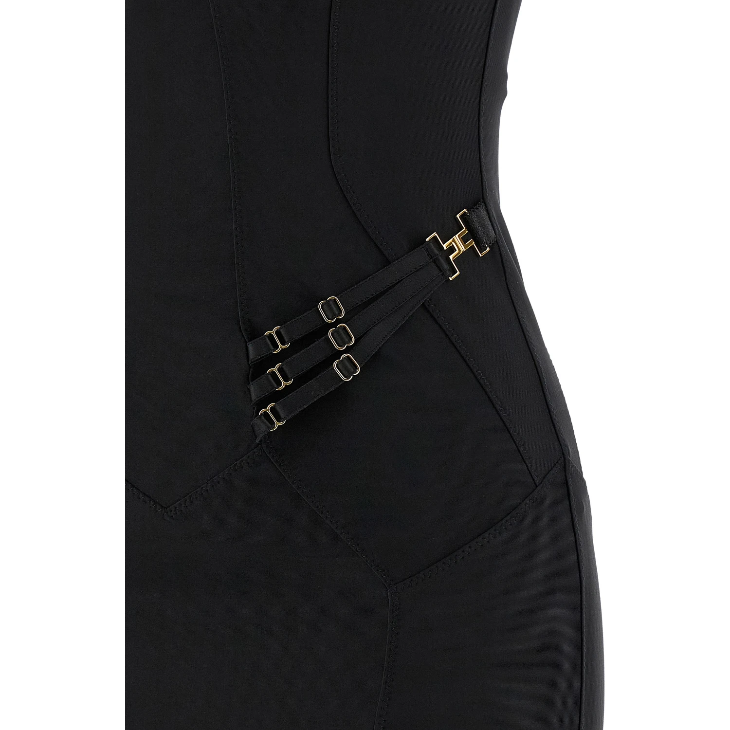 Black Polyamide Midi Dress