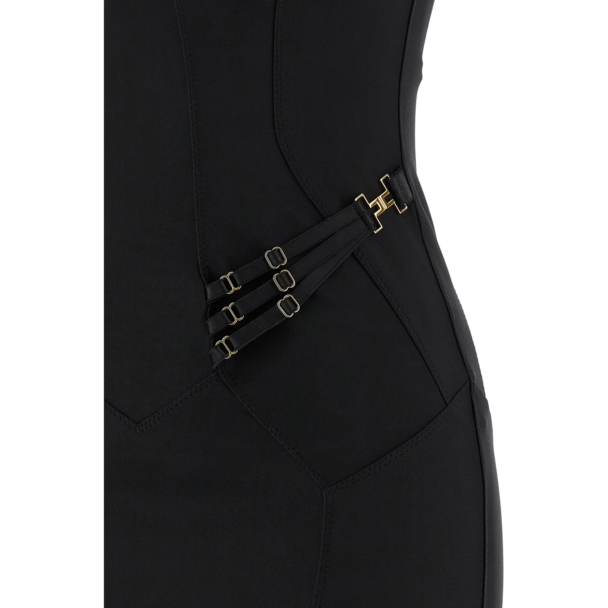 Black Polyamide Midi Dress