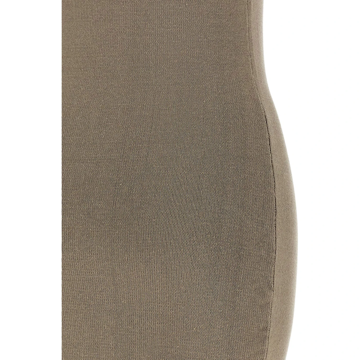 Beige Cotton Midi Dress