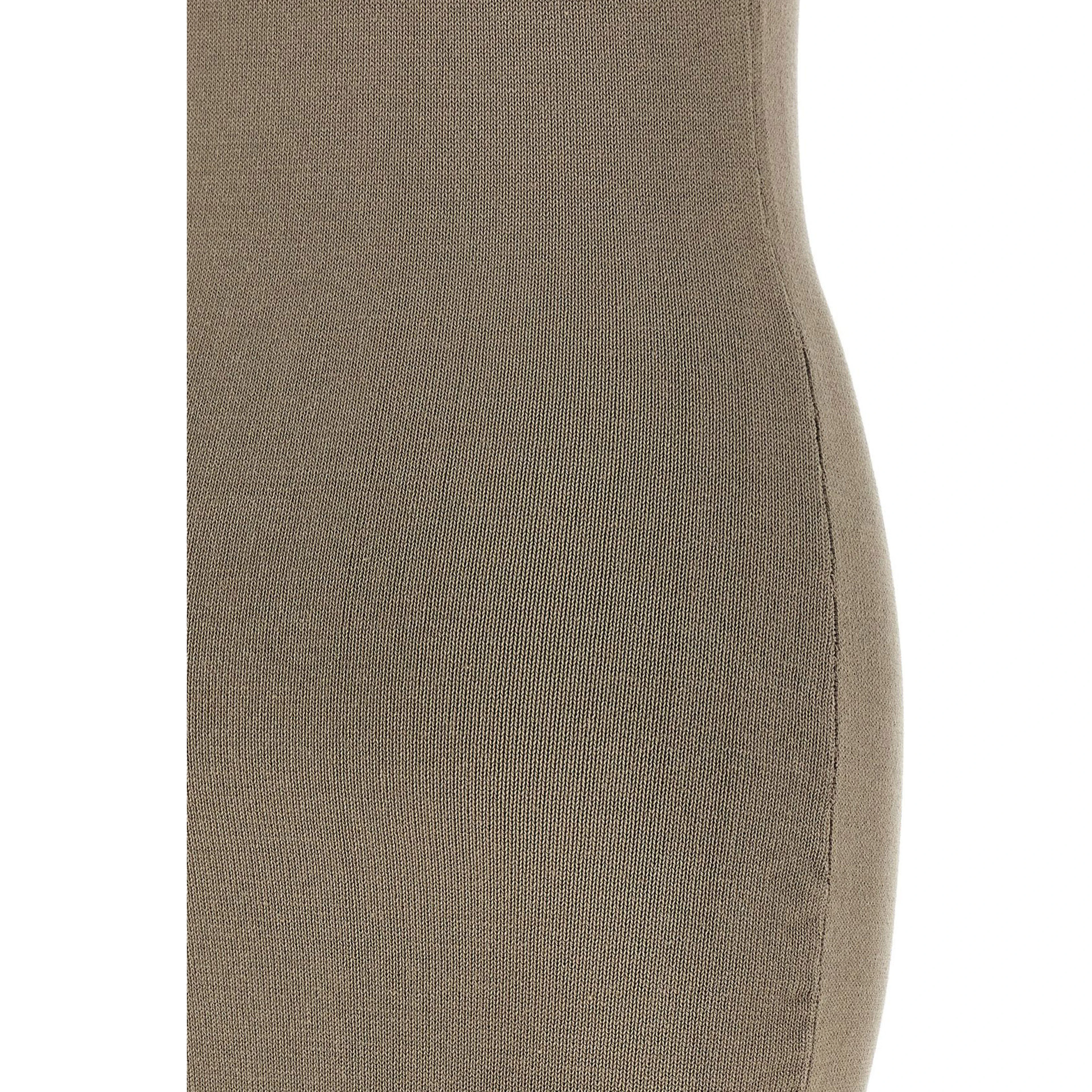 Beige Cotton Midi Dress