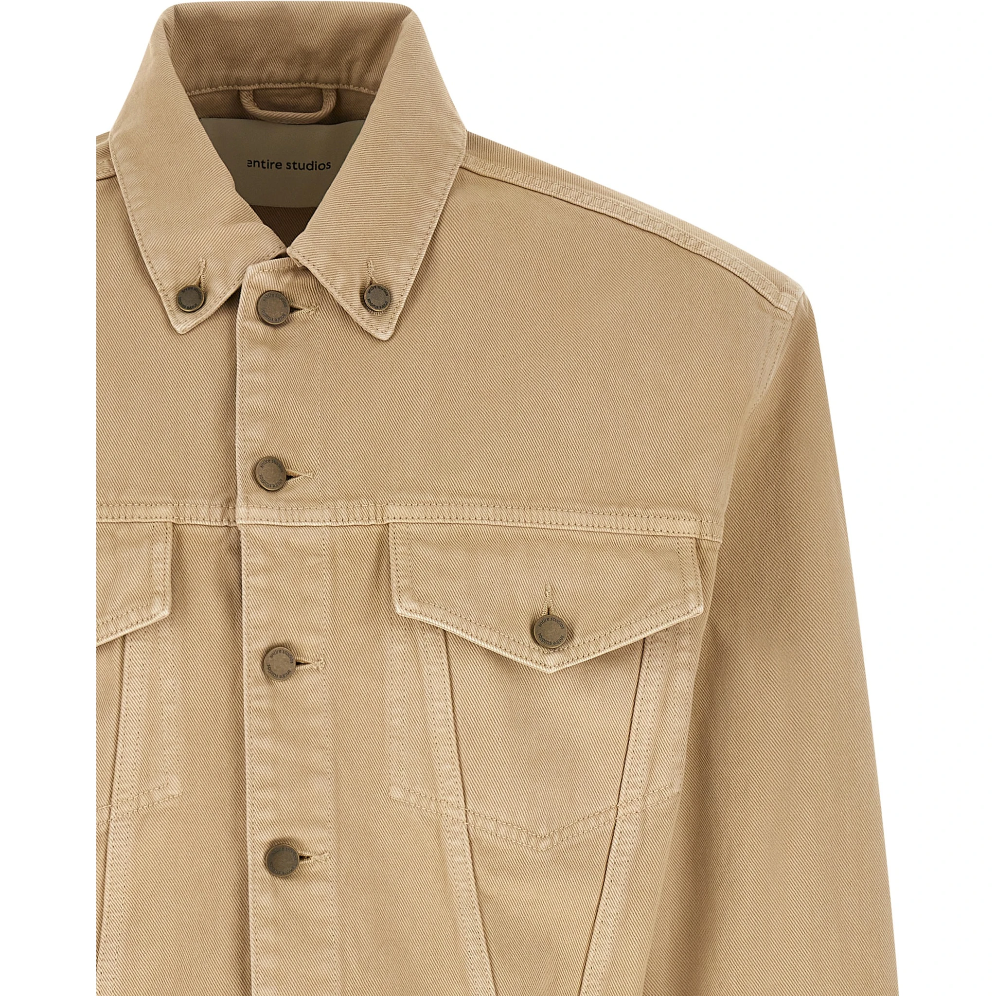 Beige Cotton Denim Jacket