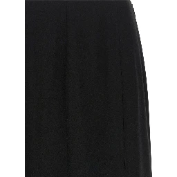 Black Silk Midi Skirt