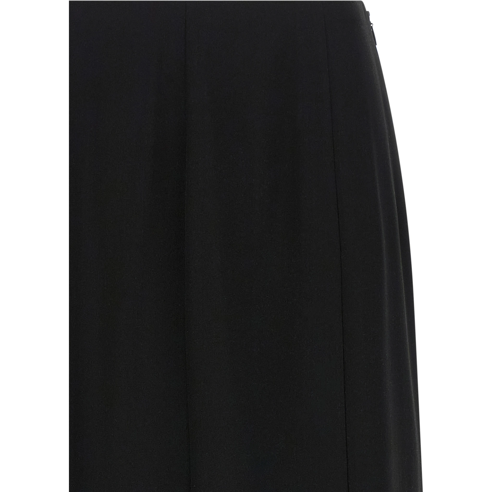 Black Silk Midi Skirt