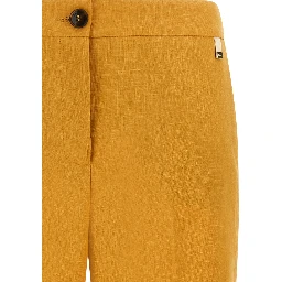 Orange Linen Casual Pants