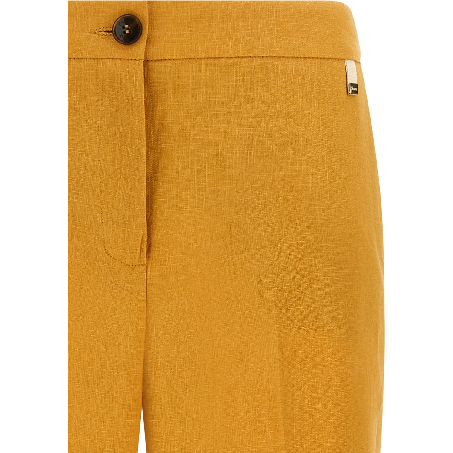 Orange Linen Casual Pants