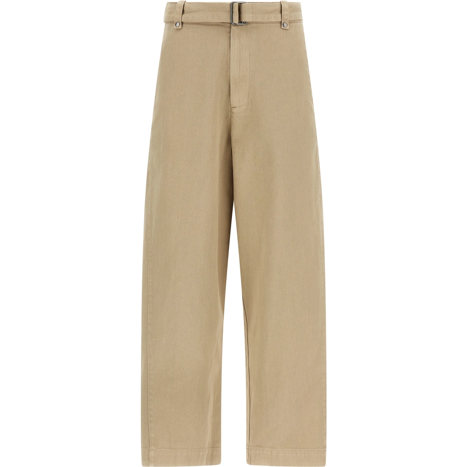 Beige Cotton Casual Pants