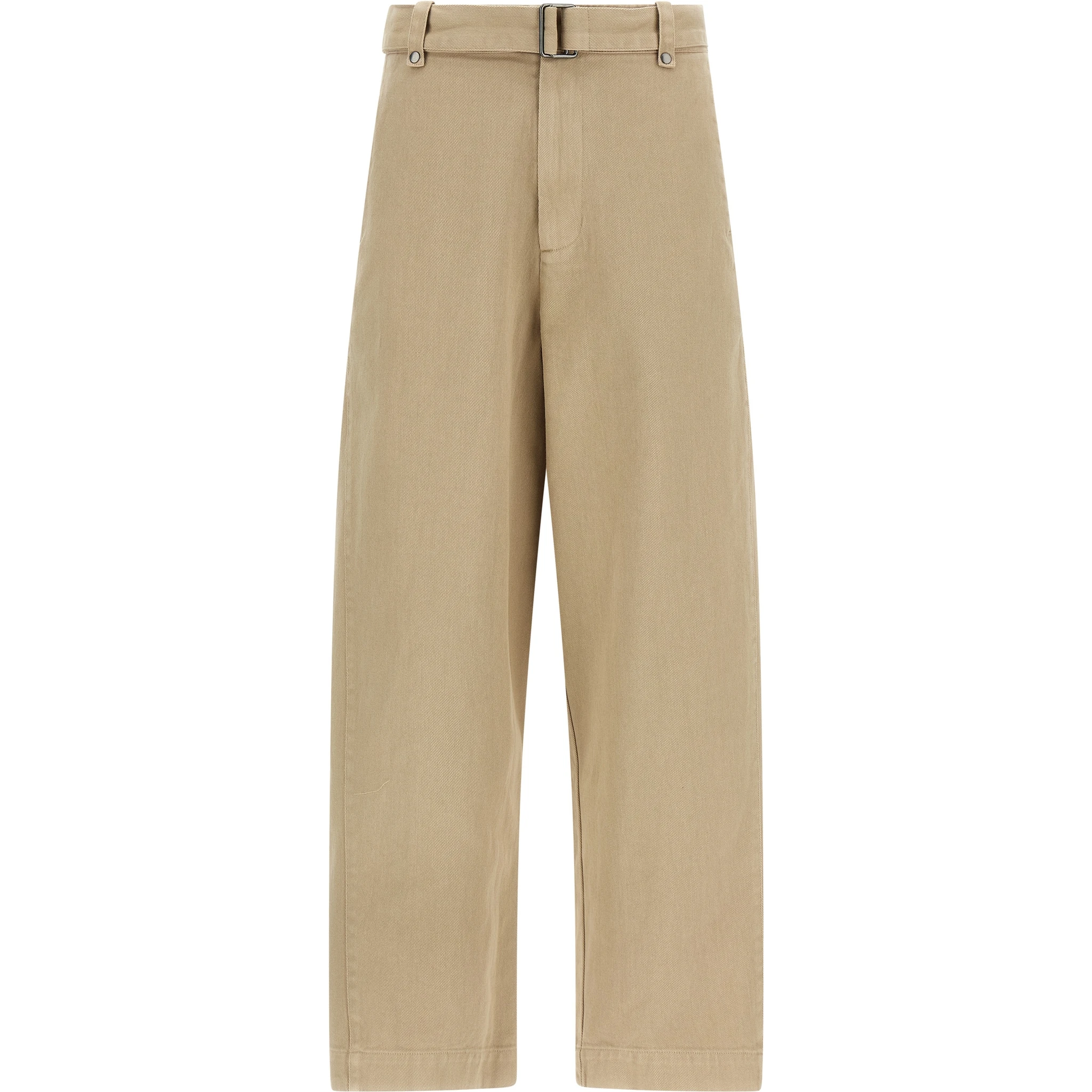 Beige Cotton Casual Pants