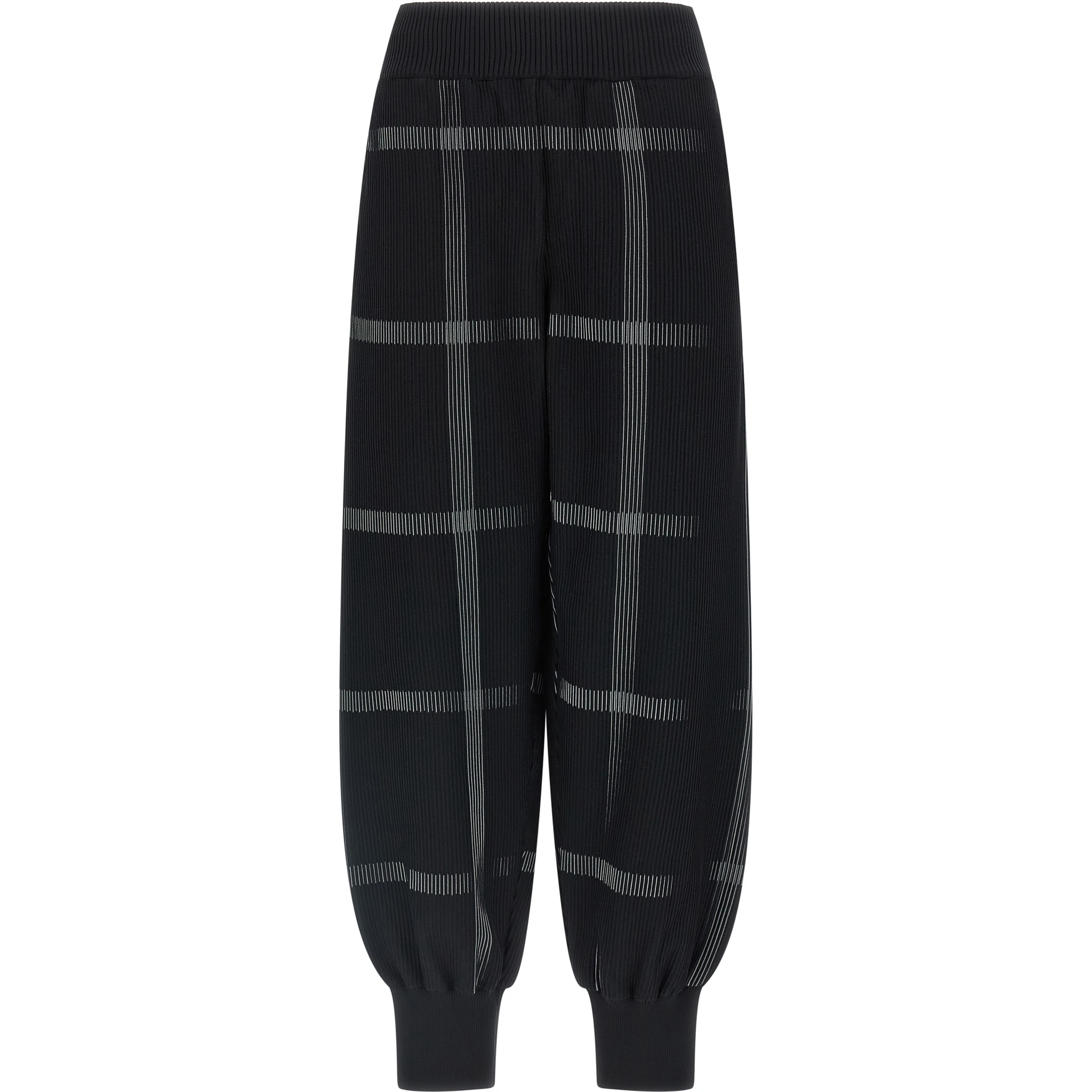 Black Polyester Casual Pants
