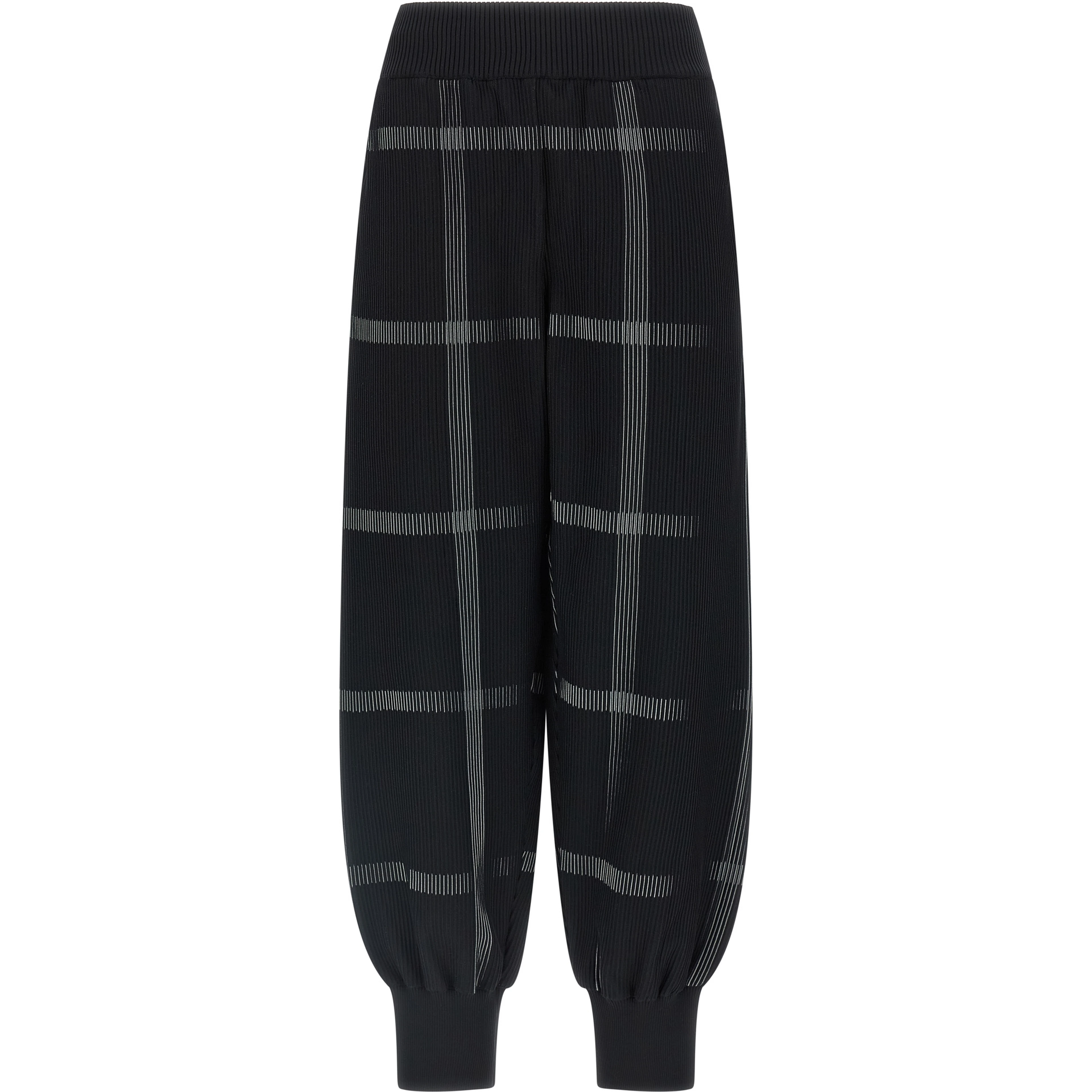 Black Polyester Casual Pants