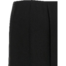 Black Silk Midi Skirt