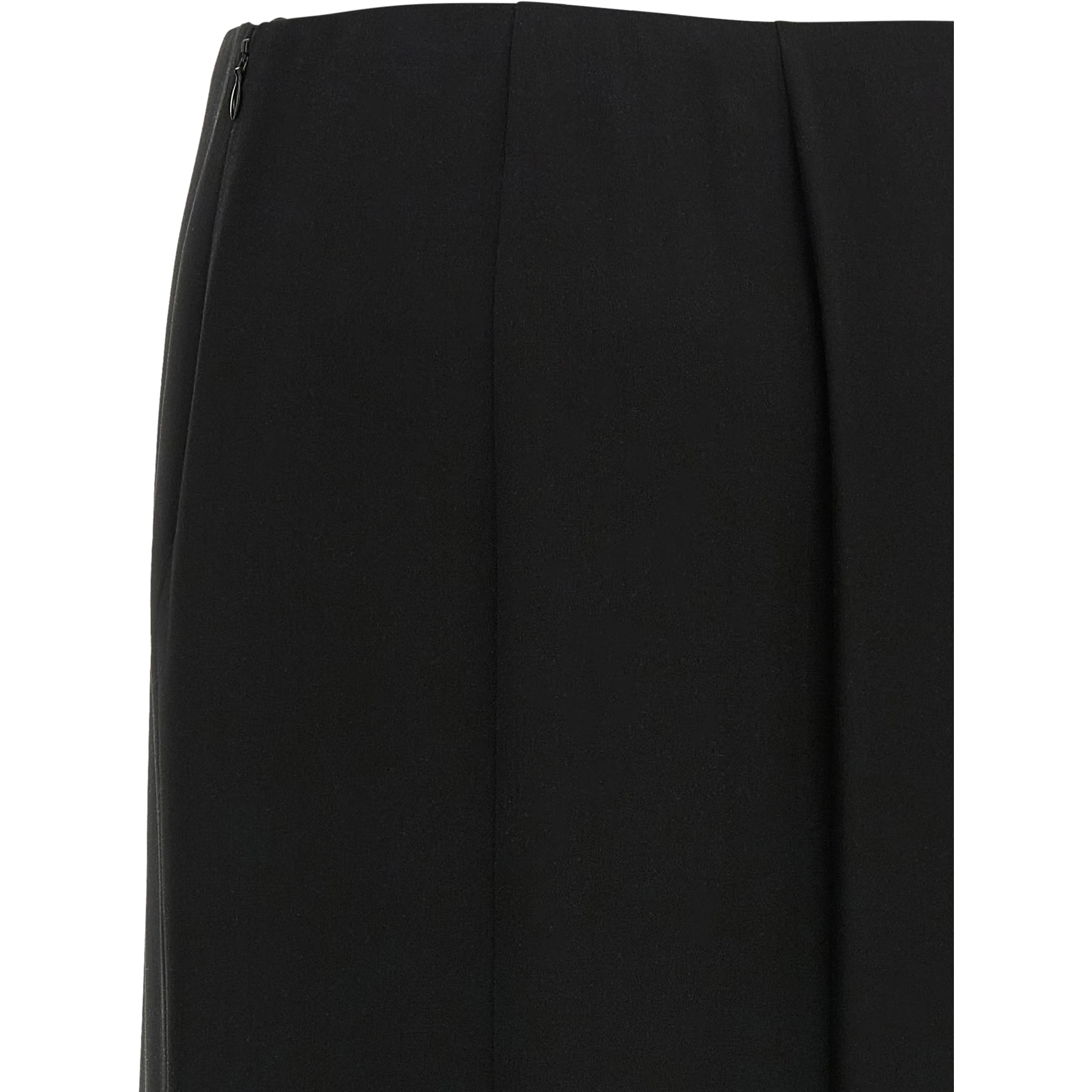 Black Silk Midi Skirt