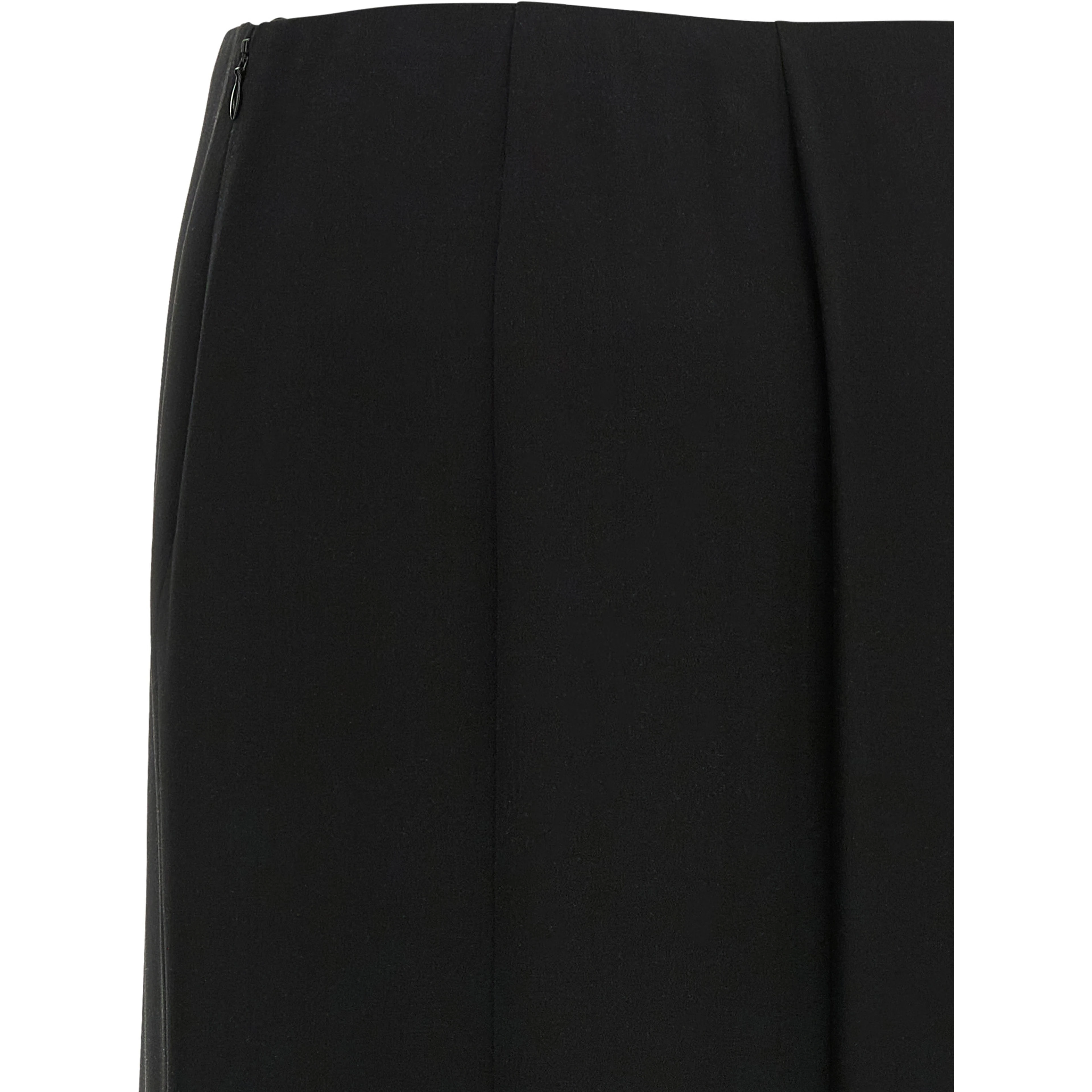 Black Silk Midi Skirt