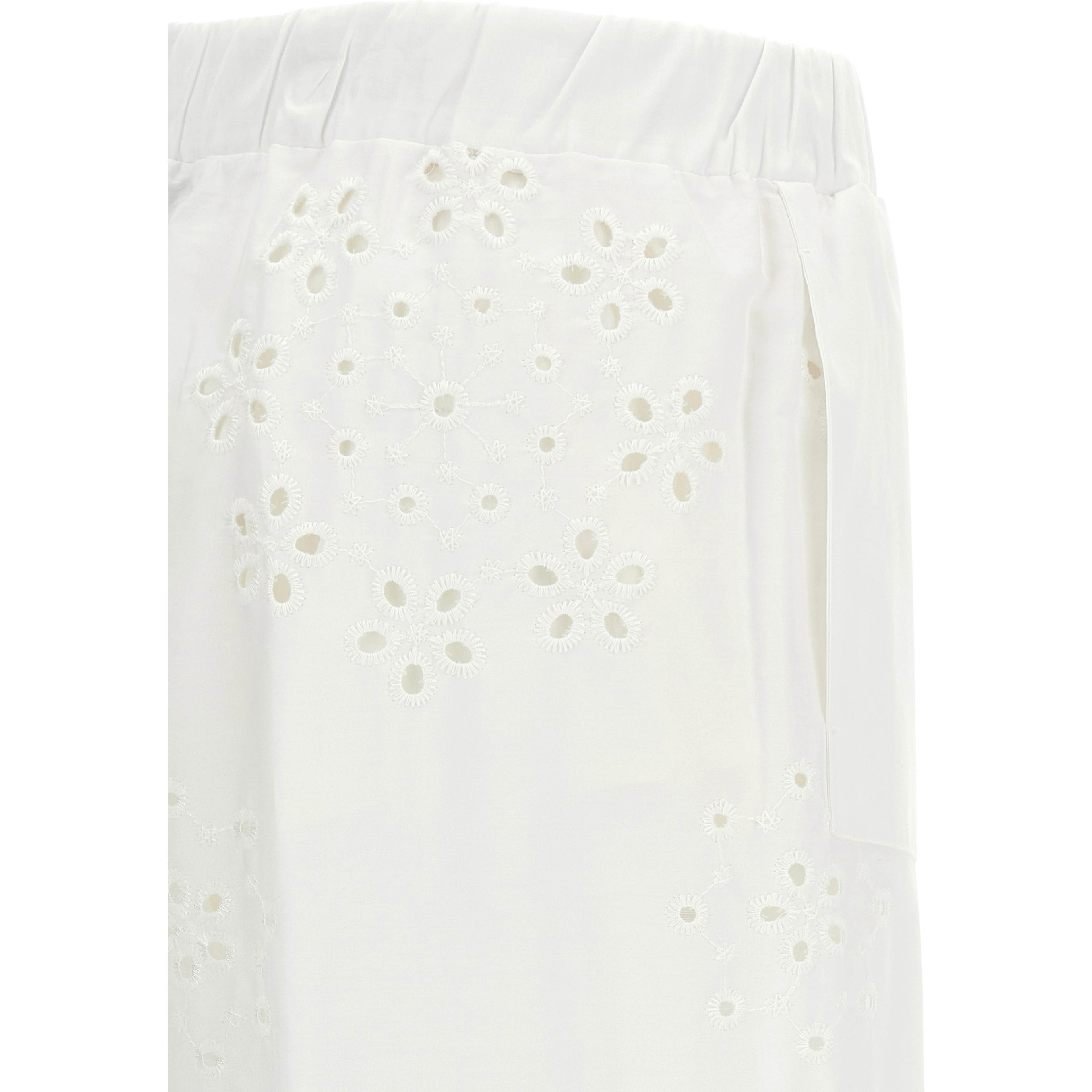 White Cotton Casual Pants