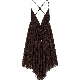 Brown Polyamide Short Dress