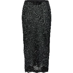 Black Viscose Midi Skirt