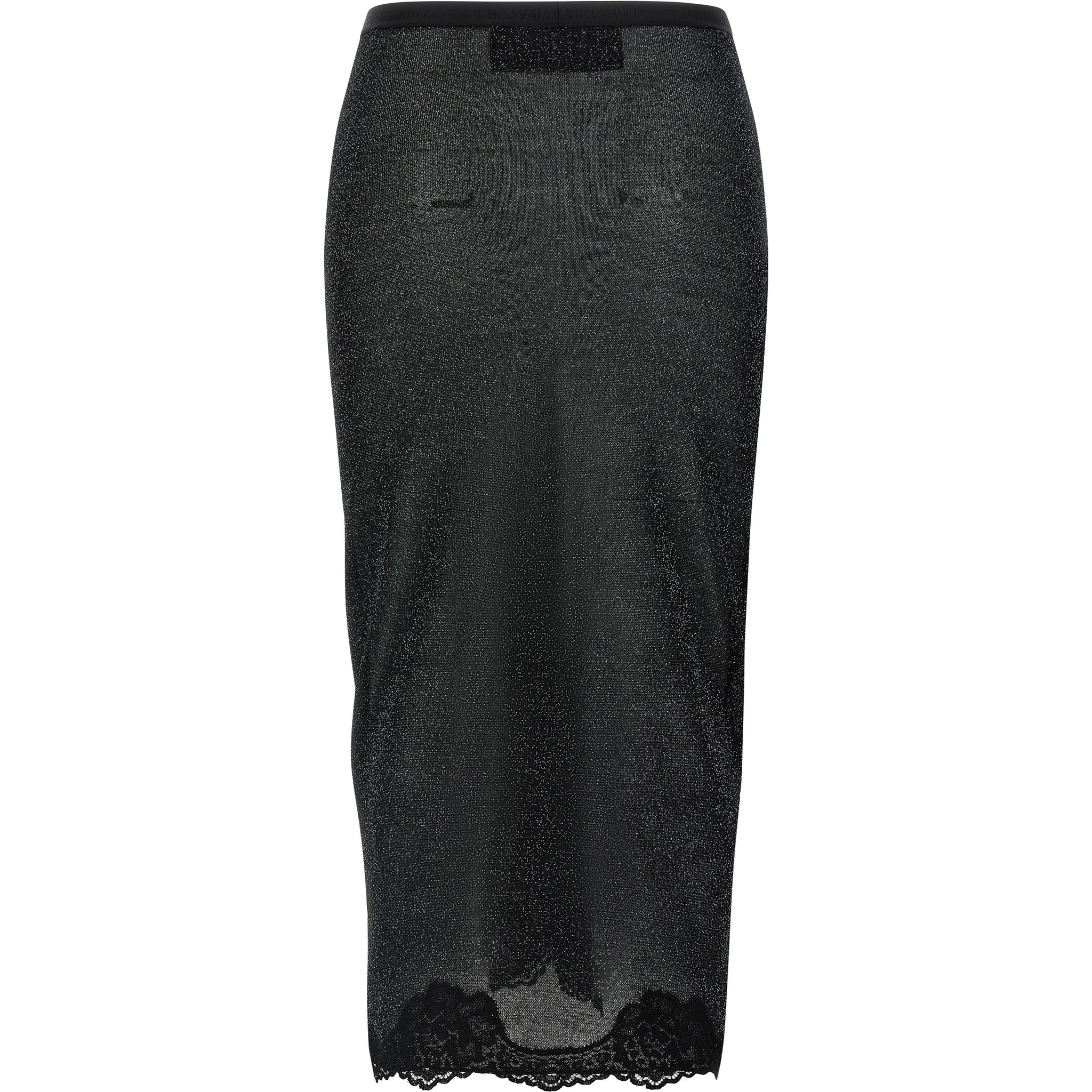 Black Viscose Midi Skirt