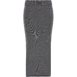 Gray Cotton Midi Skirt