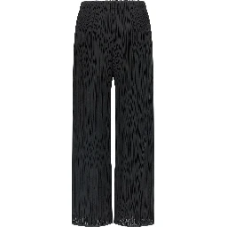 Black Polyester Casual Pants