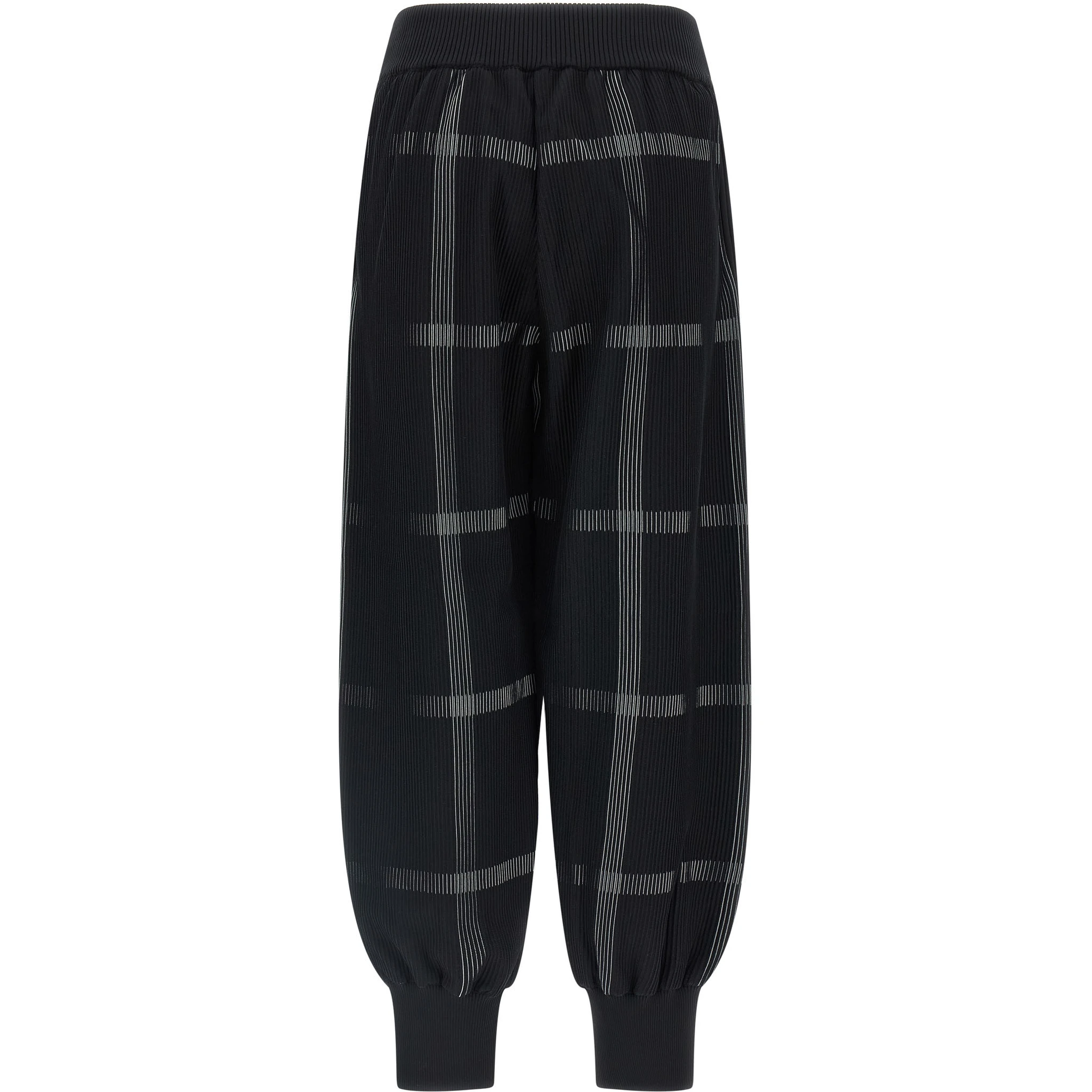 Black Polyester Casual Pants