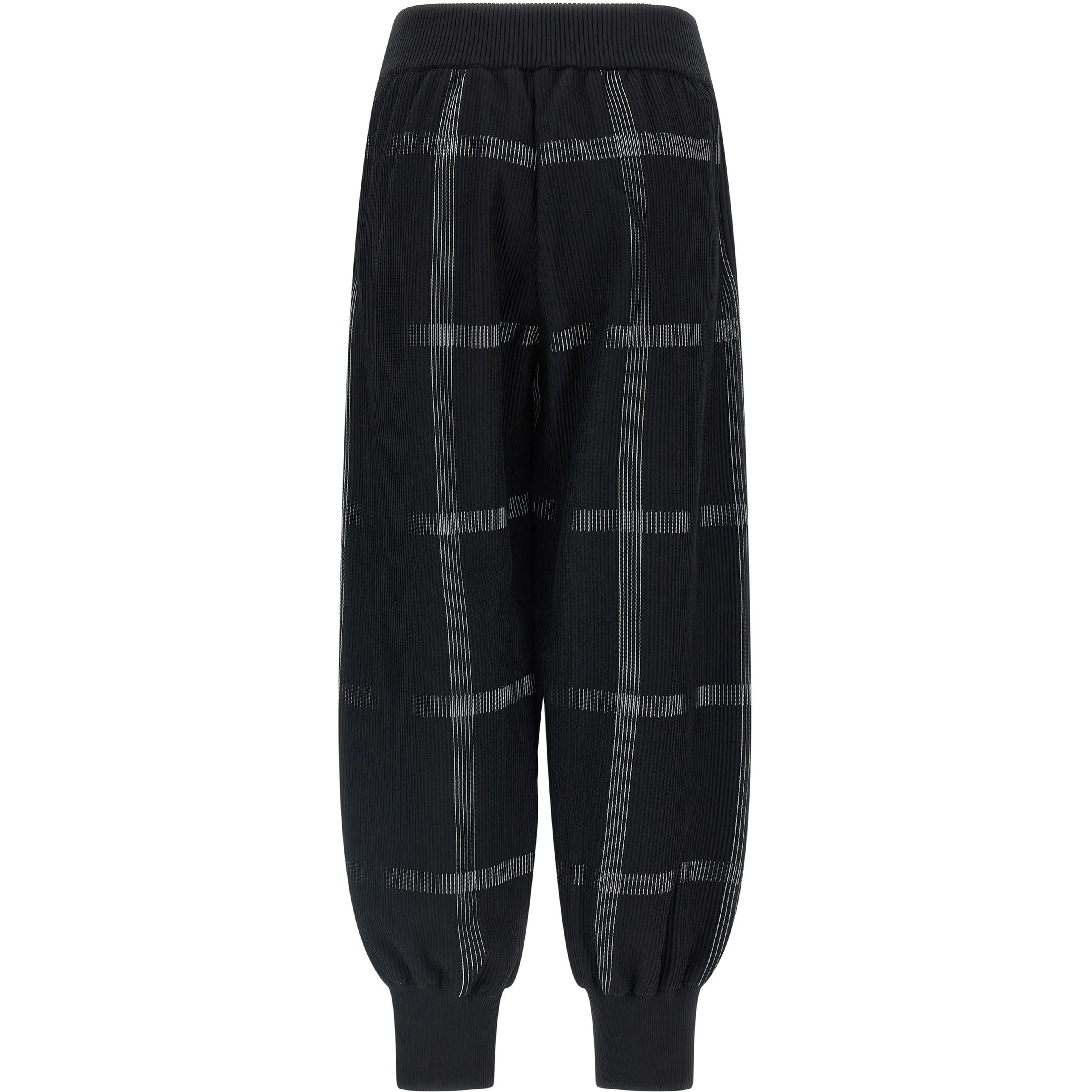 Black Polyester Casual Pants