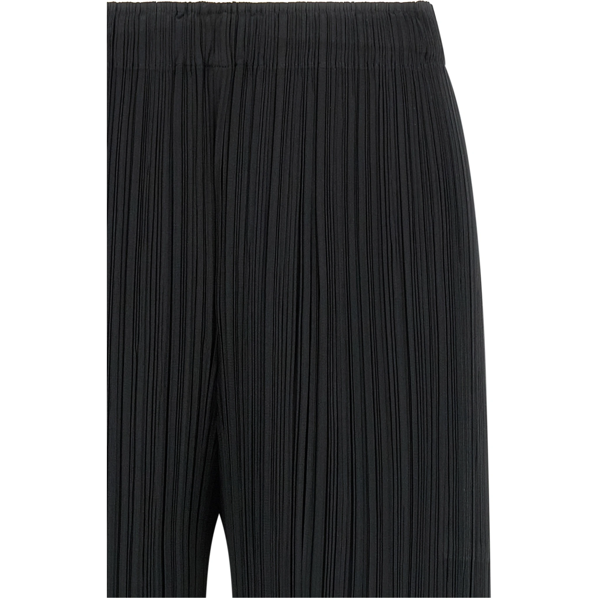 Black Polyester Casual Pants