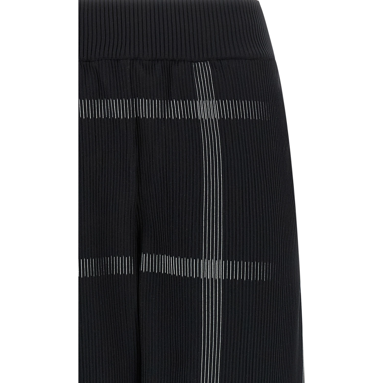 Black Polyester Casual Pants